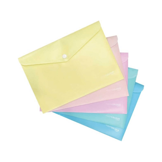 Keep Color Omslag Pastel PP A4 Drukknop 5stuks