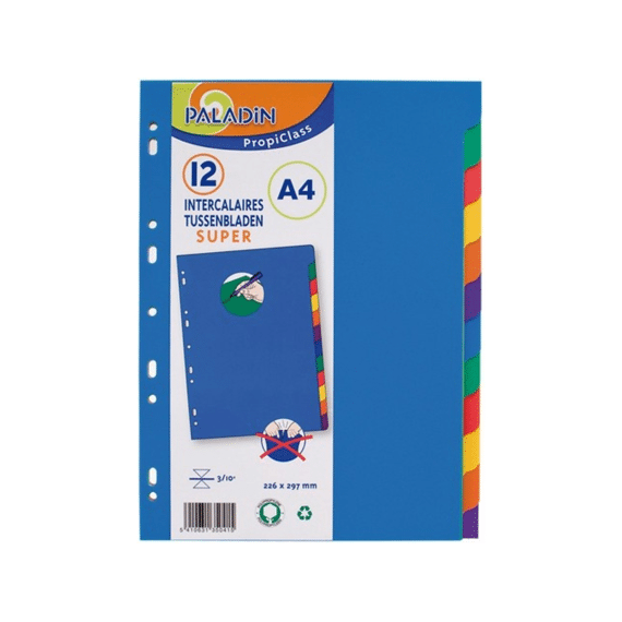Paladin Tussenlegsels super pvc A4 12 tabs