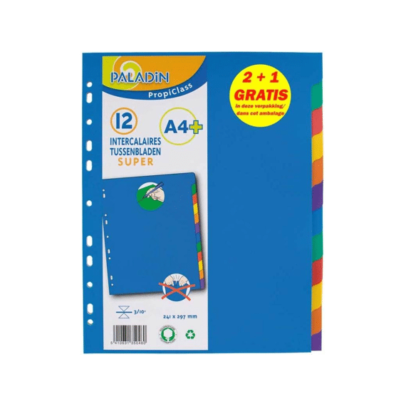 Paladin Tussenlegsels super pvc A4 12 tabs