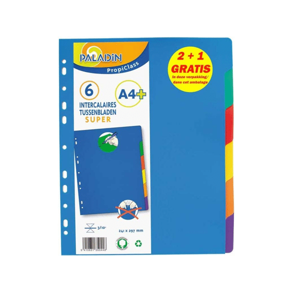 Paladin Tussenlegsels super pvc A4 6 tabs