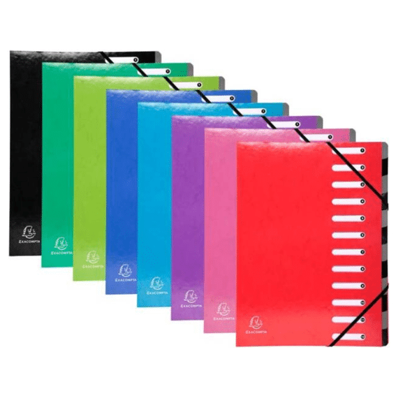 Sorteermap Karton A4 12 Vakken Assortiment 10 Stuks