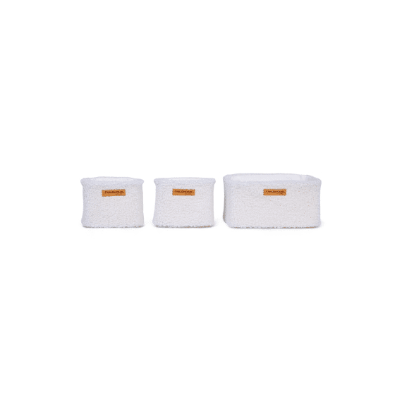 Childhome Hanging Storage Baskets 3-Pack Teddy Offwhite