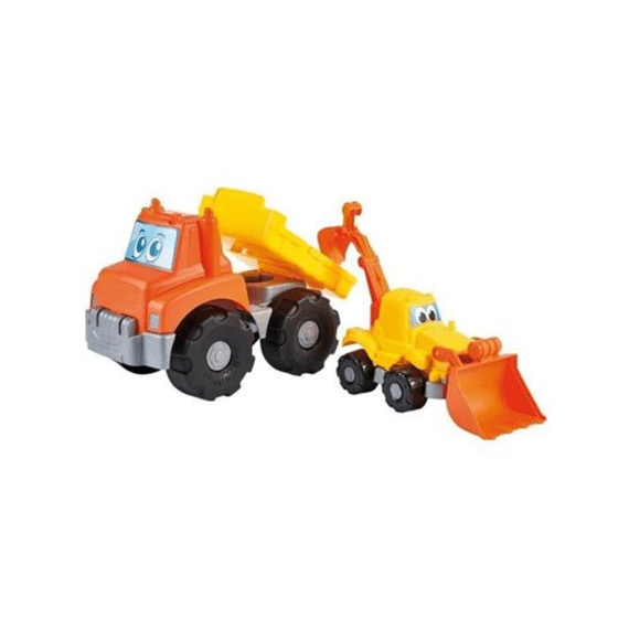 Ecoiffier Kiepwagen en Graaflaadmachine Truck met graver