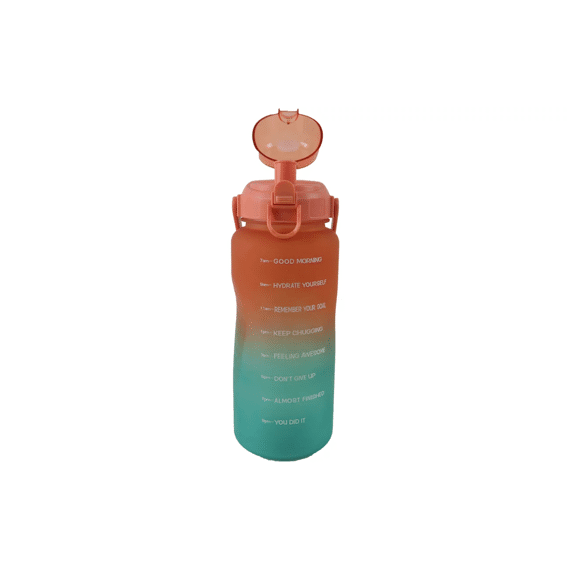 Motiverende Waterfles 2200ml Oranje - Groen