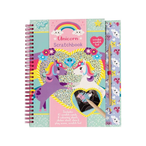 Unicorn Scratchbook Glitter Scratch Cards, Stickers, Pen