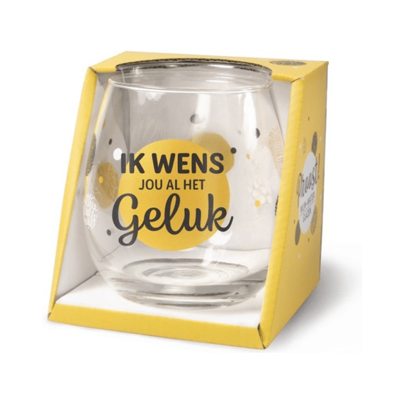 Miko Proostglas Met Tekst Goud Assortiment Prijs Per Stuk