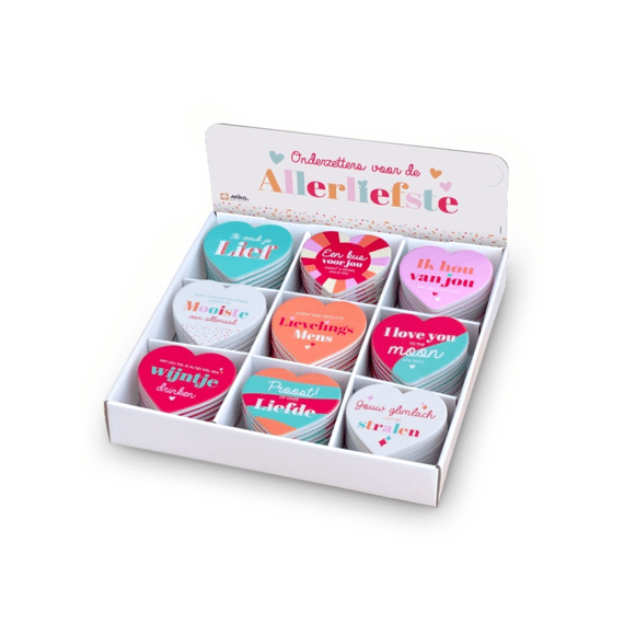 Onderzetter Keramiek Valentijn Assortiment Prijs Per Stuk