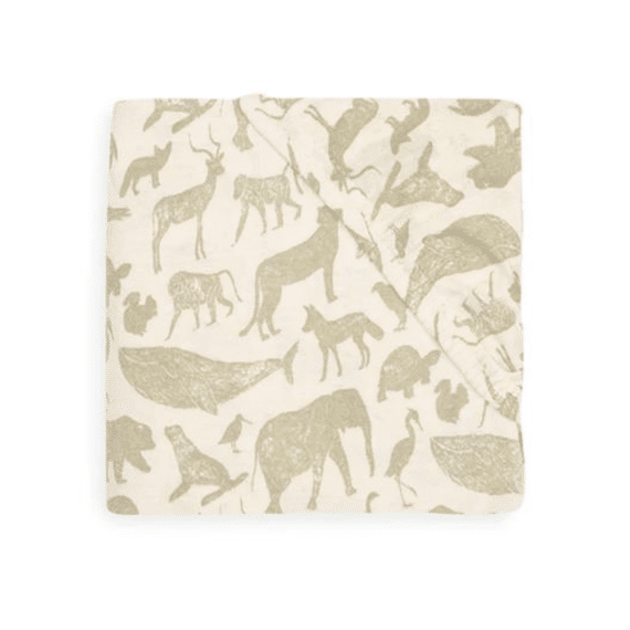 Jollein Hoeslaken 70x140 Jersey Animals Olive Green