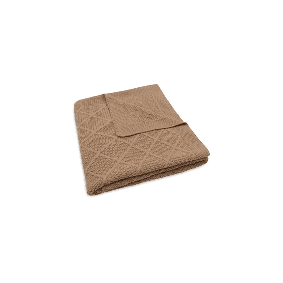 Jollein Deken Bed Gebreid 100x150 Check Knit Biscuit