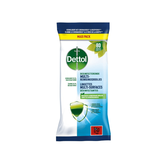 Dettol Reiniger Doekjes Antibacterieel Multi-oppervlakken Cleanser 80 Stuks