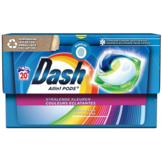 Dash Wasmiddel Tabs Stralende Kleuren 20 Scoops/414gr