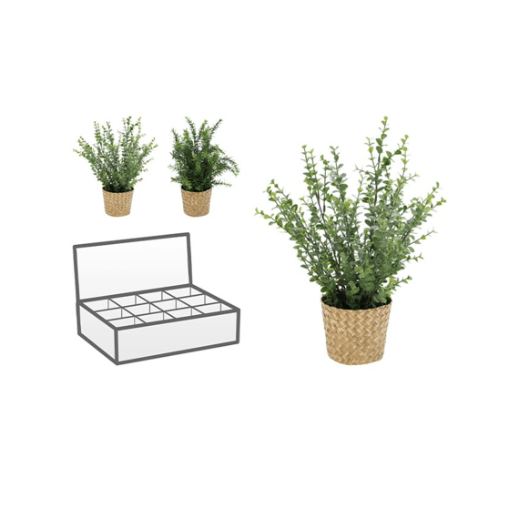 Kunstplant Met Gras 20x20x35cm Assortiment