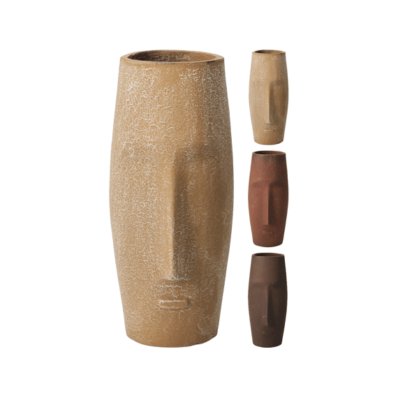 Vaas Aluminium Gezicht Bruin 9x20cm Assortiment