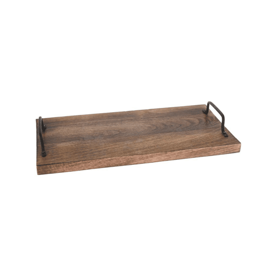 Snijplank Mangohout Metaal 40x22x6cm