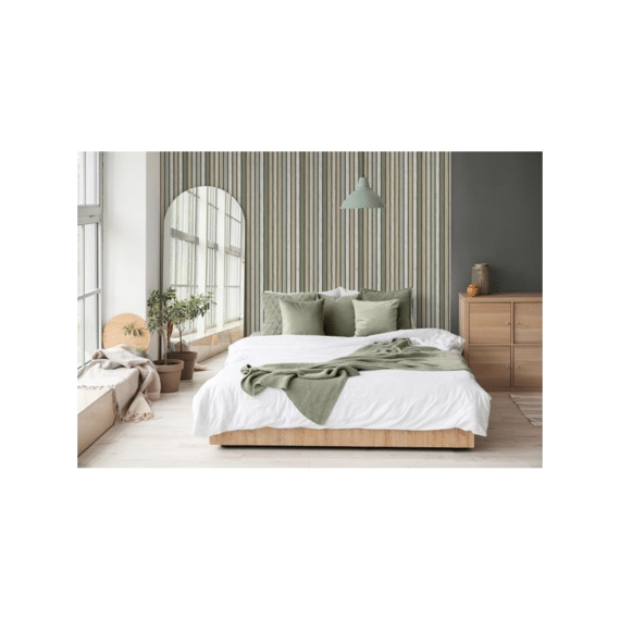 Illusion- Behangpapier Houten Plankjes Beige/gro