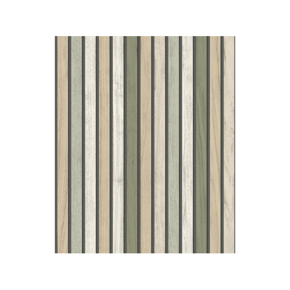 Illusion- Behangpapier Houten Plankjes Beige/gro