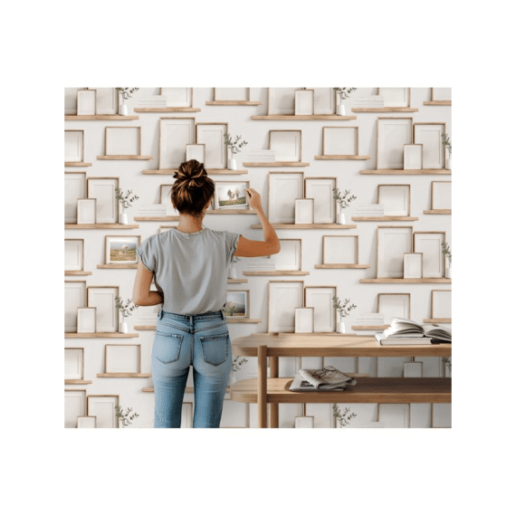 Illusion- Behangpapier Fotolijstjes Wit