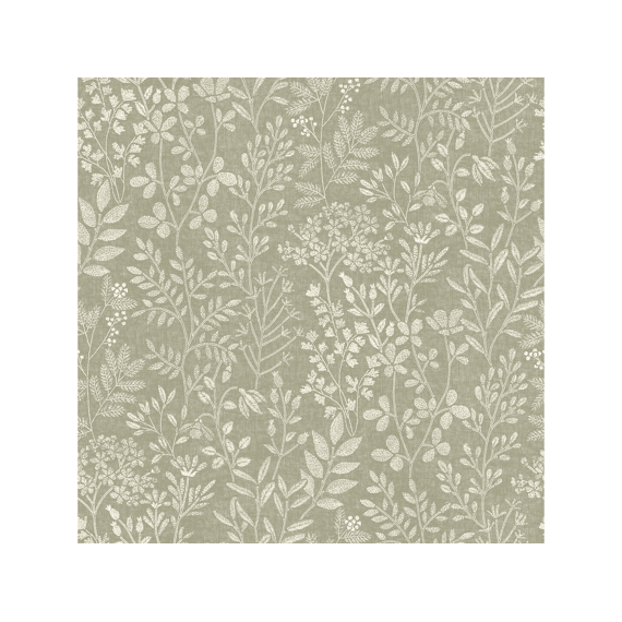 Karuna- Behangpapier Stitched Organic Groen