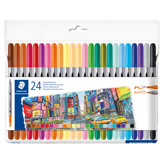 Staedtler Viltstift Dubbele Punt Set 20 + 4 Gratis