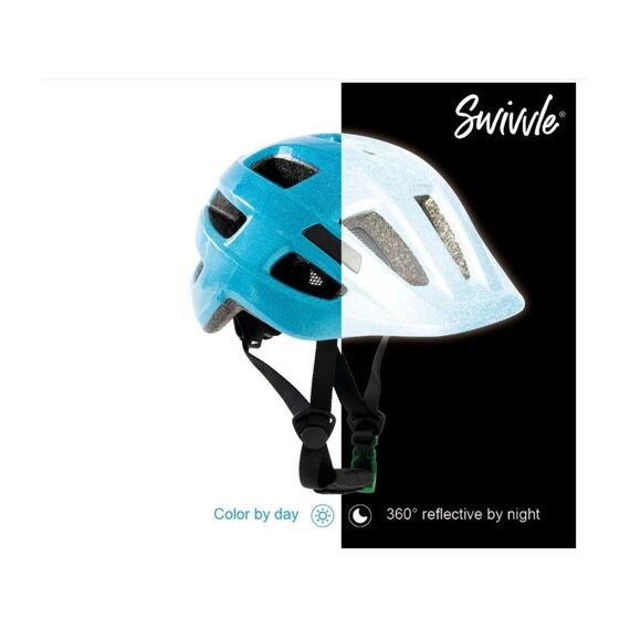 Swivvle Reflecterende Kinderfietshelm Spica Ocean Blue S (51-54cm)