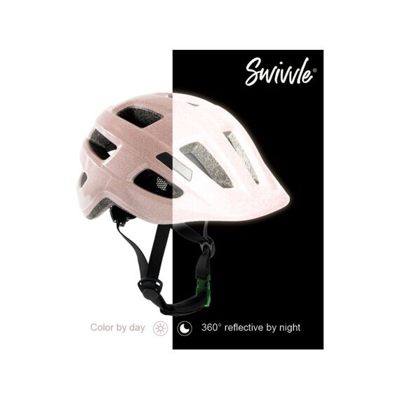 Swivvle Reflecterende Kinderfietshelm Spica Rosy Pink S (51-54cm)