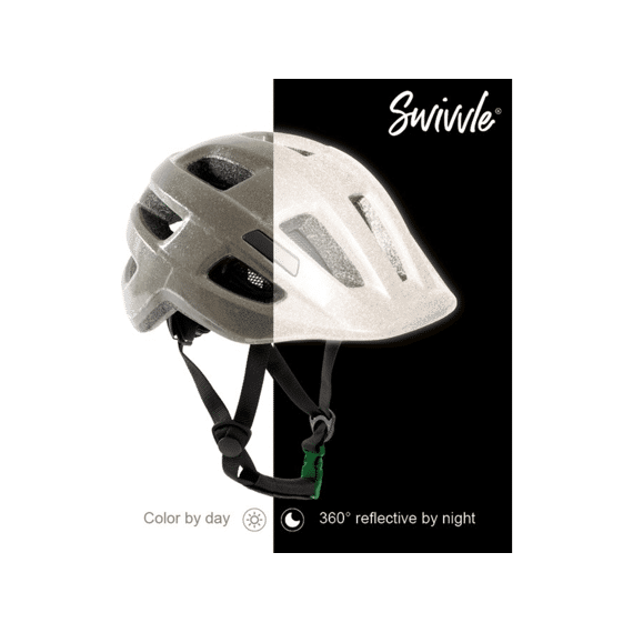 Swivvle Reflecterende Kinderfietshelm Spica Misty Grey S (51-54cm)