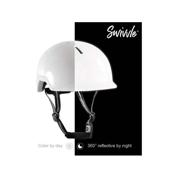 Swivvle Reflecterende Fietshelm Sirius Ivory White L (59-61cm)