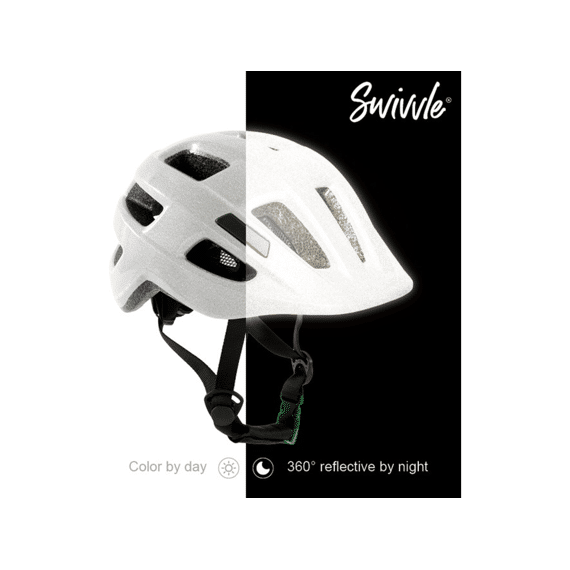 Swivvle Reflecterende Kinderfietshelm Spica Ivory White S (51-54cm)