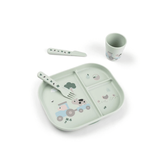 Done By Deer Foodie Eetset Met Zuignap Tiny Farm Green