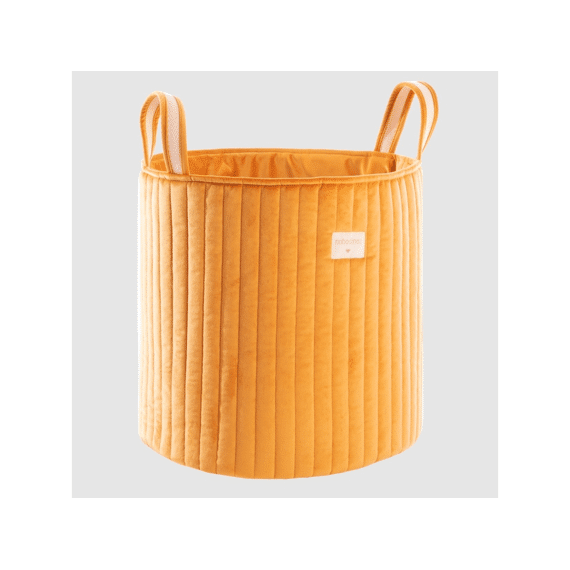 Nobodinoz Grote Opbergmand Eco Velvet Farniente Yellow
