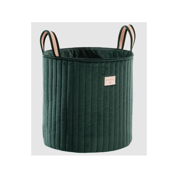 Nobodinoz Grote Opbergmand Eco Velvet Jungle Green