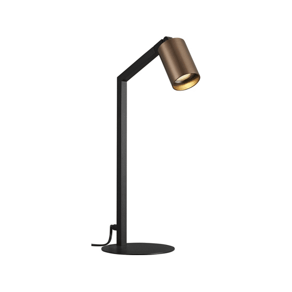 Fantasia Taboo Tafellamp 1l Gu10 Zwart + Geborsteld Brons
