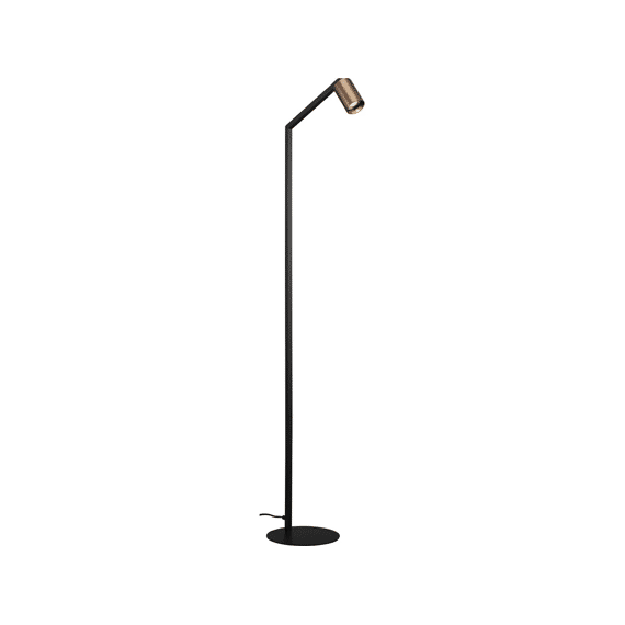 Fantasia Taboo Vloerlamp 1l Gu10 Zwart + Geborsteld Brons