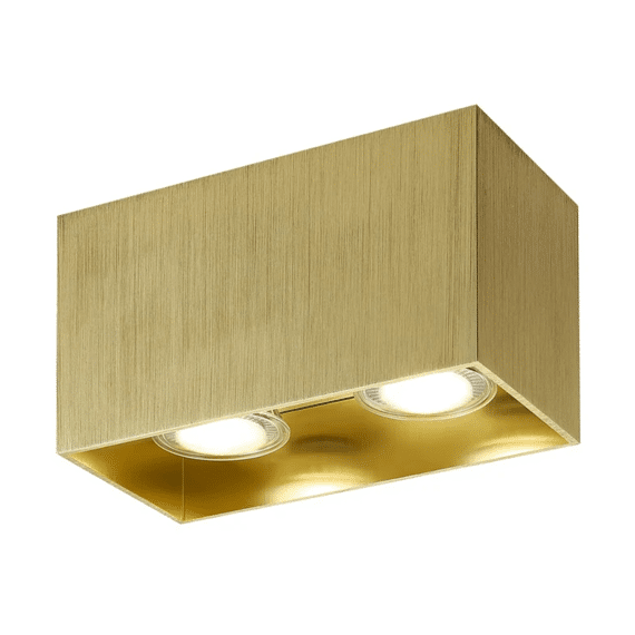Fantasia Babar Plafondlicht Geborsteld Goud Vierkant 2xgu10