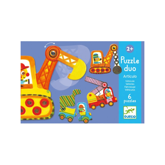 Djeco Educatief Spel Puzzel Duo - Trio Voertuigen