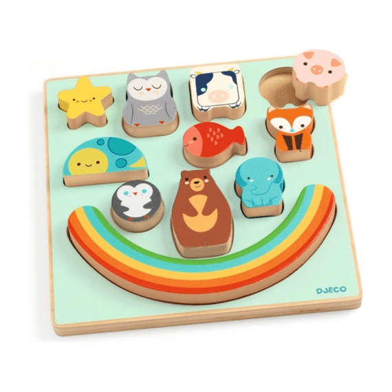 Djeco Inlegpuzzel Hout Boom Rainbow