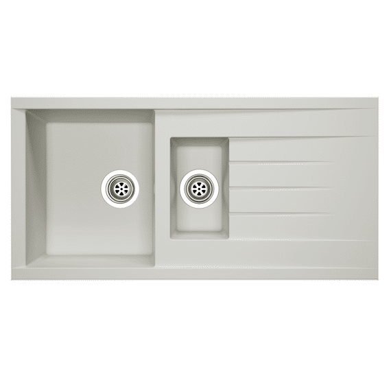 Levica Noa Composiet spoelbak 1.5b L1000 H500 D210 Wit Met Zilver Blinkende Puntjes