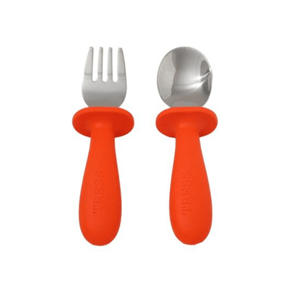 Tress Happy Tableware Lepel En Vork Happy Orange