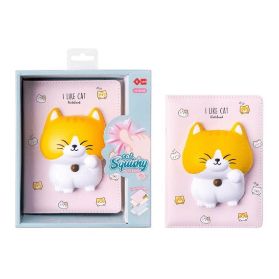 Lazy Stars Notitieboek Met Squishable 3d Figuur Kat