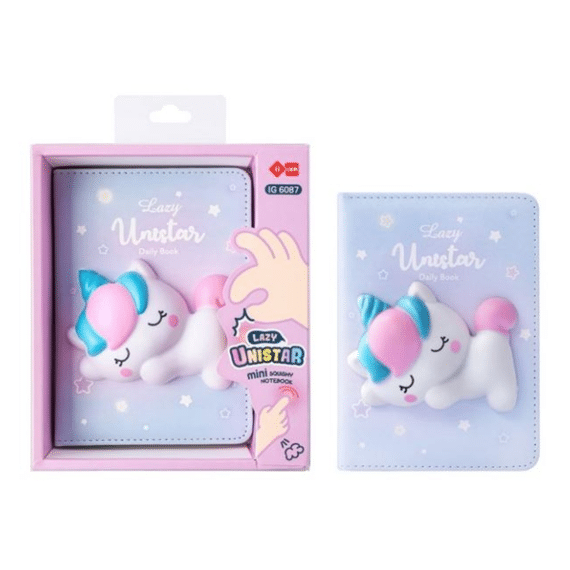 Lazy Stars Notitieboek Mini Met Squishable 3d Figuur Eenhoorn