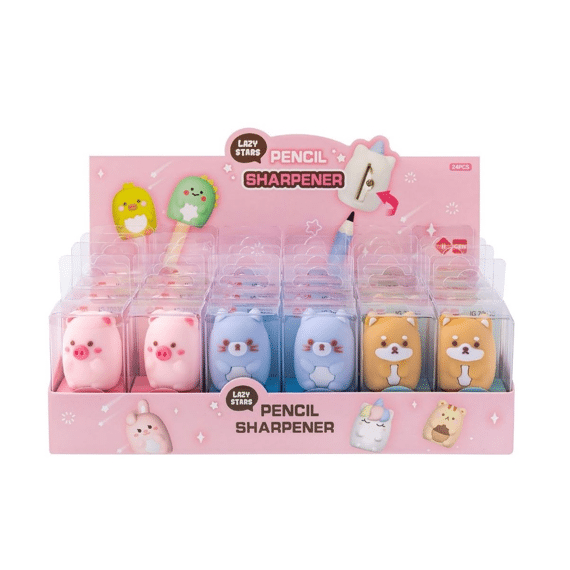 Lazy Stars Potloodslijper Assortiment Varken/kat/hond