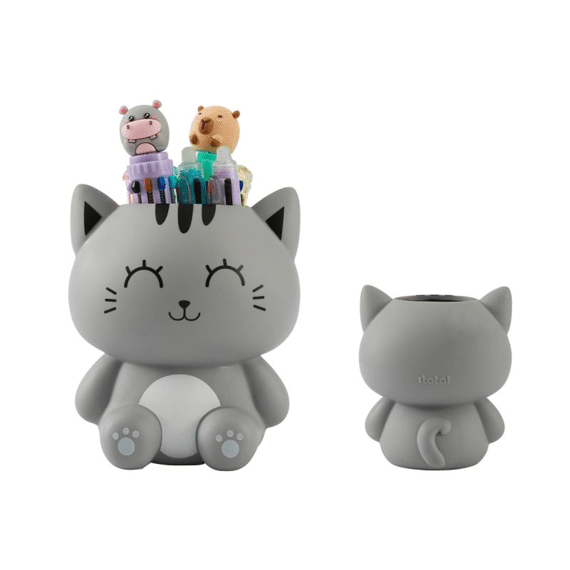 Itotal Pennenhouder 3d Grey Cat