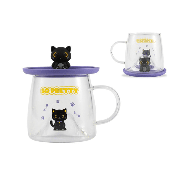 Itotal Charmy Glass Black Cat
