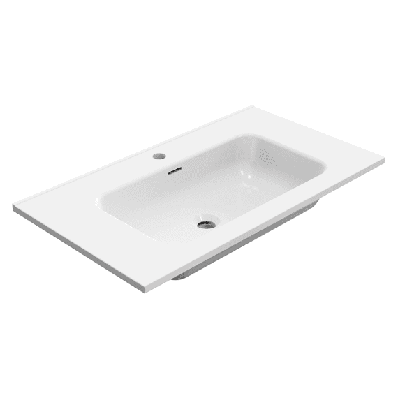 Sira/palm Wastafel Porselein 80 Cm - Wit