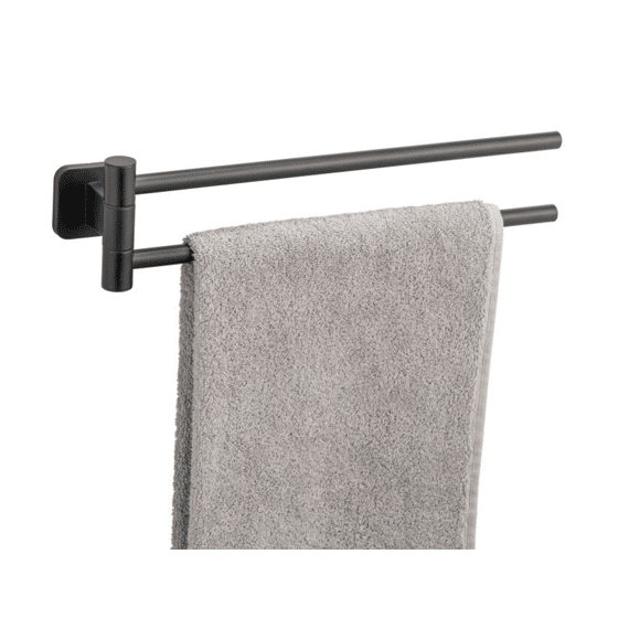 Wenko Handdoekhouder 2 Armen Porto Black Rvs Zwart