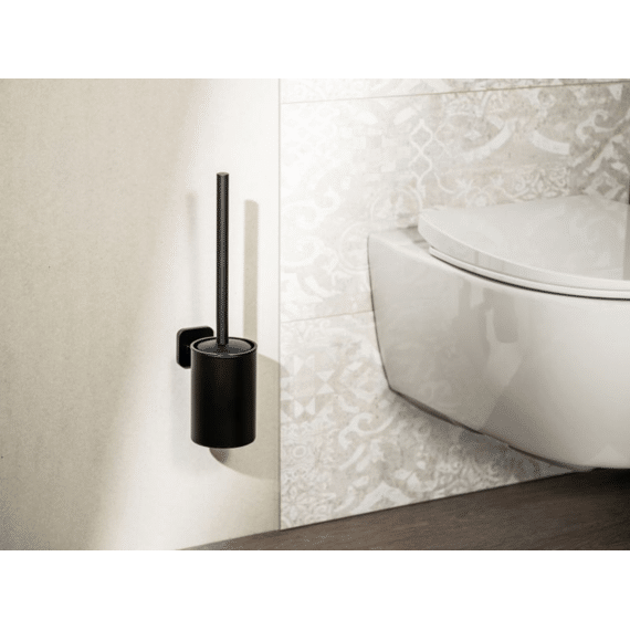 Wenko Turbo-loc Toiletborstelhouder Porto Black Rvs Zwart