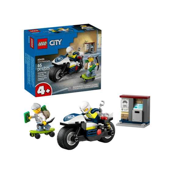 Lego City Achtervolging Op Politiemotor 60455