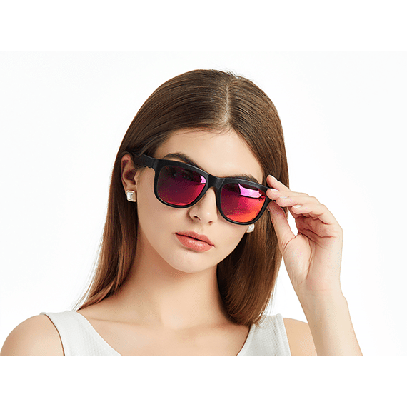 Caliber Soundglasses Polaroid Zonnebril Met Bluetooth Audio Rood
