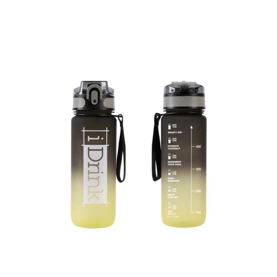 Itotal Tritan Fles Black/yellow 750ml