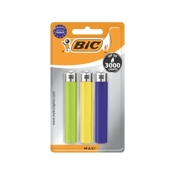 Bic J26 Maxi Aansteker Op Blister 3 Stuks Assortiment